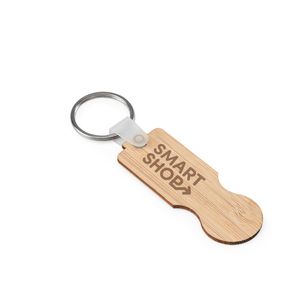 SHOPZ. Nyckelring i bambu med myntformad ände, miniatyr 4