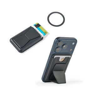 CONNOR. Magnetisk korthållare tillverkad av PU-läder, fästs enkelt på baksidan av din mobiltelefon, med RFID-blockering, miniatyr 1