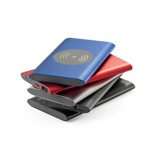 CASSINI. Powerbank 4 000 mAh med 5W trådlös laddare i återvunnet aluminium (100% rAL), miniatyr 5
