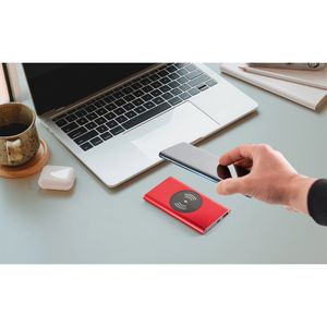 CASSINI. Powerbank 4 000 mAh med 5W trådlös laddare i återvunnet aluminium (100% rAL), miniatyr 4