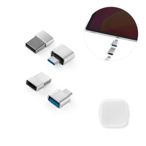 MINSKY. Set med 2 aluminium USB-A / USB-C-adaptrar