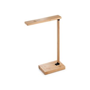 MOREY. Fällbar skrivbordslampa med 15W supersnabb trådlös laddare i bambu, miniatyr 3