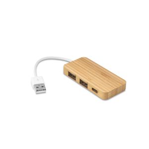 MOSER. HUB med 2 USB-A och 1 USB-C-portar i bambu, miniatyr 6