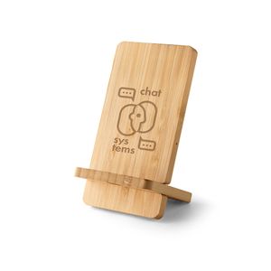 LANGE. Smartphonehållare med 15W supersnabb trådlös laddare i bambu, miniatyr 4