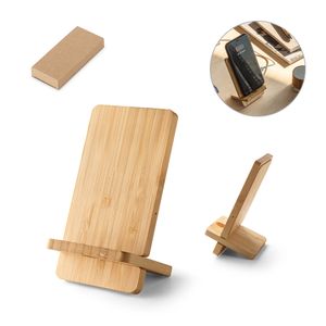 LANGE. Smartphonehållare med 15W supersnabb trådlös laddare i bambu, miniatyr 1