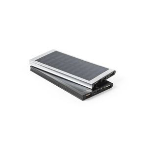 CLERK. 8 000 mAh powerbank med solpanel i 100 % återvunnen aluminium, miniatyr 5