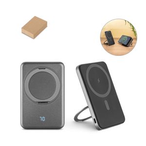 WARSHEL 5. 5 000 mAh magnetisk powerbank med 15 W supersnabb trådlös laddare i återvunnen ABS (100 % rABS) med stativ, miniatyr 1