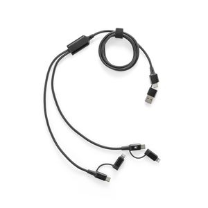 BERTOZZI. Supersnabb 6-i-1 USB-kabel i återvunnen aluminium (20 %) och återvunnen PET (4 %), miniatyr 6