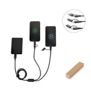 BERTOZZI. Supersnabb 6-i-1 USB-kabel i återvunnen aluminium (20 %) och återvunnen PET (4 %), miniatyr 1