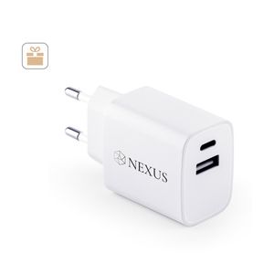 WEGENER. Strömadapter med USB-A-port 18W och USB-C 20W i återvunnen ABS (100 % rABS), miniatyr 5