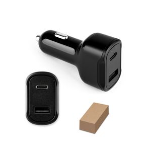 DIRAC. Cigarettändaradapter med USB-A-port 18W och USB-C 20W i Återvunnen ABS (100% rABS), miniatyr 1