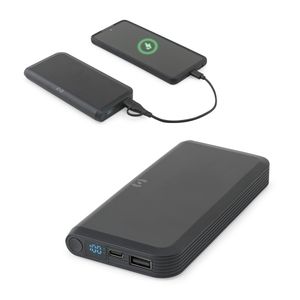 BECKER 10. 10 000 mAh powerbank i återvunnen ABS (100 % rABS) med 15 W supersnabb trådlös laddare, miniatyr 1