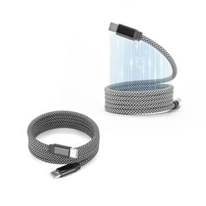 NADELLA. USB-C till USB-C-kabel med flätad polyestersladd (60 W) och ett magnetiskt system för enkel upplindning, miniatyr 1