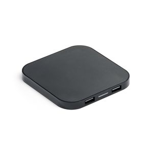 CAROLINE. Supersnabb 15W trådlös laddare med HUB 2 USB-A-portar i återvunnen ABS (60 % rABS), miniatyr 2