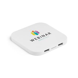 CAROLINE. Supersnabb 15W trådlös laddare med HUB 2 USB-A-portar i återvunnen ABS (60 % rABS), miniatyr 3