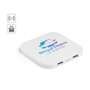CAROLINE. Supersnabb 15W trådlös laddare med HUB 2 USB-A-portar i återvunnen ABS (60 % rABS), miniatyr 4