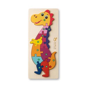DIPLODOCO. Dinosaurieformat pussel i furuplywood, miniatyr 2