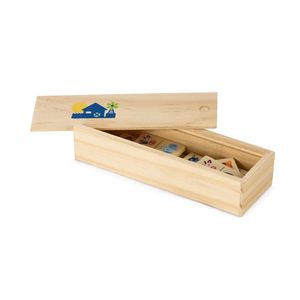 DOMIN. Trädomino-spel för barn med 28 bitar med djurfigurer, miniatyr 4