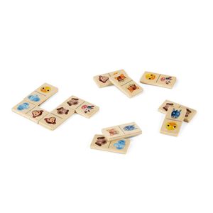 DOMIN. Trädomino-spel för barn med 28 bitar med djurfigurer, miniatyr 5