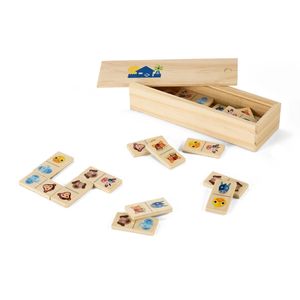 DOMIN. Trädomino-spel för barn med 28 bitar med djurfigurer, miniatyr 1
