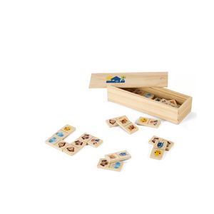 DOMIN. Trädomino-spel för barn med 28 bitar med djurfigurer, miniatyr 3