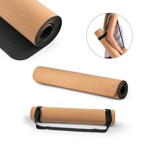 GERES. Träningsmatta för yoga tillverkad av kork och TPE. Upp till 3.7 mm tjock, miniatyr 1