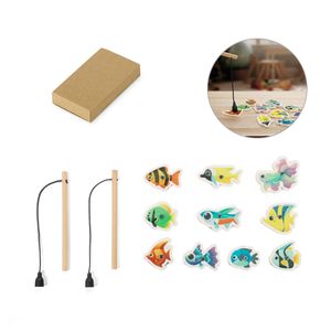 FISHY. Fiskespel bestående av 10 träfiskar, perfekt för barn, miniatyr 1
