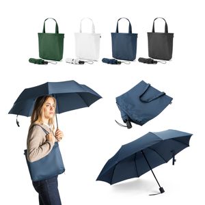 SKYLAR. 2-i-1 paraply med återvunnen shoppingväska av polyester ingår, miniatyr 1