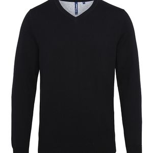 Men's cotton blend v-neck sweater, miniatyr 1