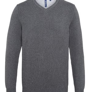 Men's cotton blend v-neck sweater, miniatyr 2