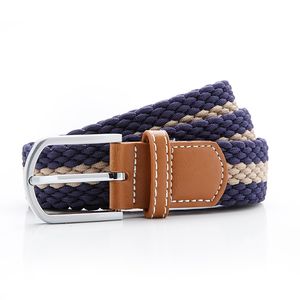 Two colour stripe braid stretch belt