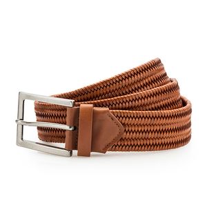Faux leather braid belt