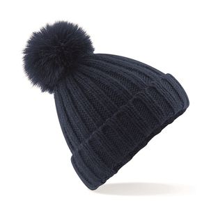 Verbier Fur Pop Pom Chunky Beanie, miniatyr 3