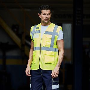 Hi vis top cool open mesh executive waistcoat, miniatyr 1