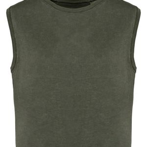 Ladies faded cropped sleeveless t-shirt, miniatyr 1