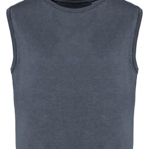 Ladies faded cropped sleeveless t-shirt, miniatyr 3