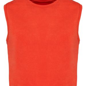 Ladies faded cropped sleeveless t-shirt, miniatyr 4