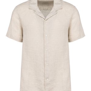 Men’s linen shirt with bowling neckline, miniatyr 2