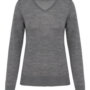 Ladies' V-neck Merino Jumper, miniatyr 3