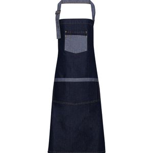 Domain contrast denim bib apron, miniatyr 2