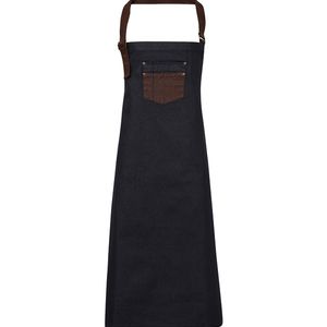 Division waxed-look denim bib apron, miniatyr 4