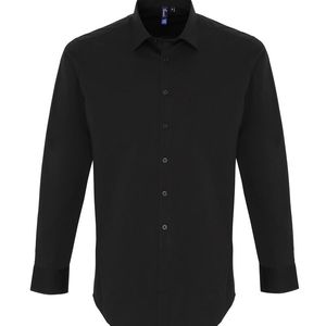 Men's Stretch Fit Cotton Poplin Long Sleeve Shirt, miniatyr 1
