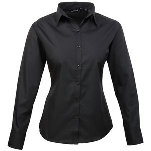 Women's poplin long sleeve blouse, miniatyr 1