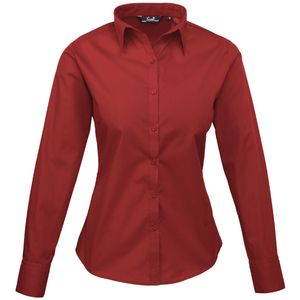 Women's poplin long sleeve blouse, miniatyr 3