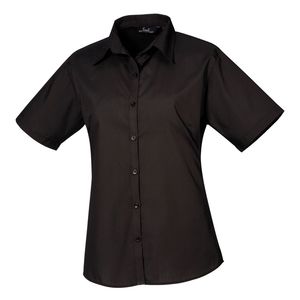 Women's short sleeve poplin blouse, miniatyr 1