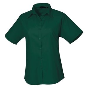 Women's short sleeve poplin blouse, miniatyr 2