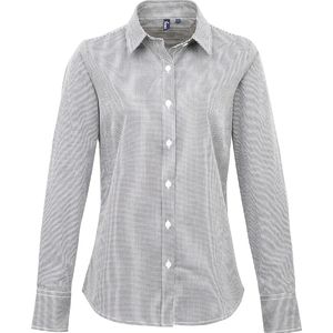 Women's Microcheck (Gingham) LS Cotton Shirt, miniatyr 1