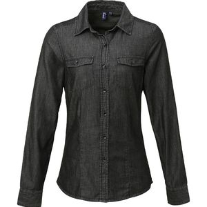 Women's jeans stitch denim shirt, miniatyr 1