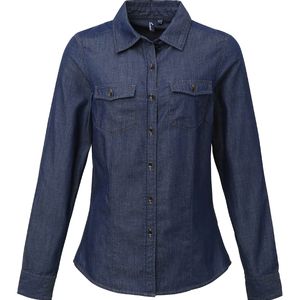 Women's jeans stitch denim shirt, miniatyr 2