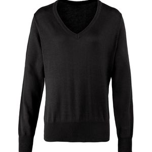 Women's v-neck knitted sweater, miniatyr 1